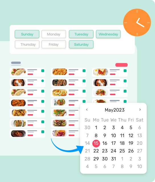 Menu scheduling